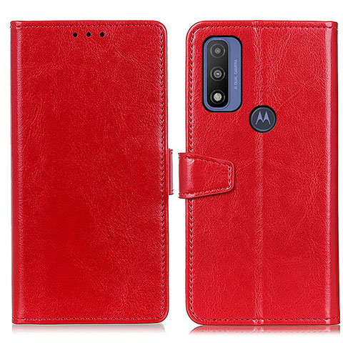 Funda de Cuero Cartera con Soporte Carcasa A06D para Motorola Moto G Pure Rojo