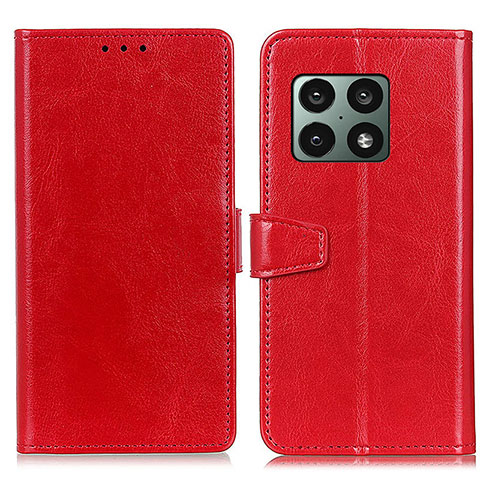 Funda de Cuero Cartera con Soporte Carcasa A06D para OnePlus 10 Pro 5G Rojo