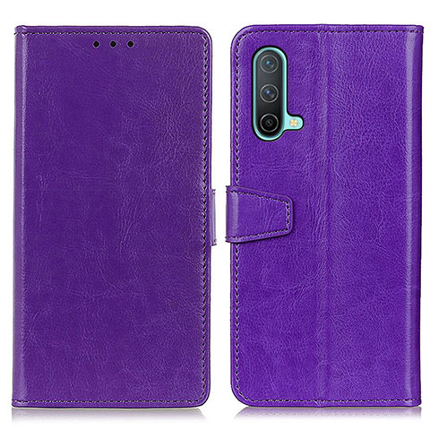 Funda de Cuero Cartera con Soporte Carcasa A06D para OnePlus Nord CE 5G Morado