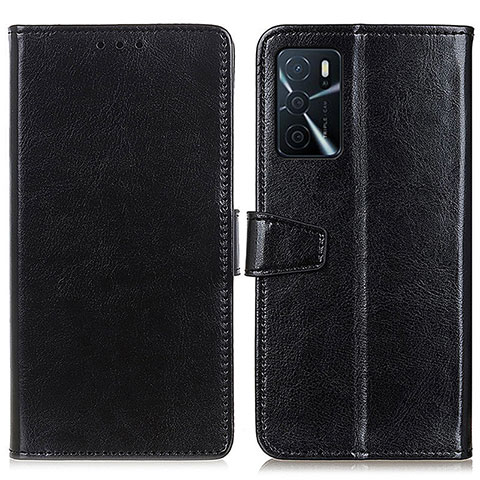 Funda de Cuero Cartera con Soporte Carcasa A06D para Oppo A16 Negro