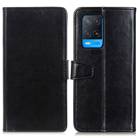 Funda de Cuero Cartera con Soporte Carcasa A06D para Oppo A54 4G Negro