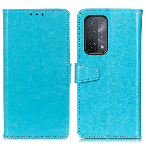 Funda de Cuero Cartera con Soporte Carcasa A06D para Oppo A54 5G Azul Cielo