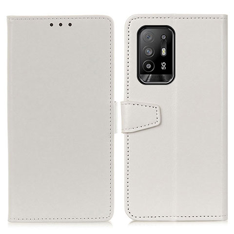 Funda de Cuero Cartera con Soporte Carcasa A06D para Oppo F19 Pro+ Plus 5G Blanco