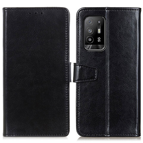 Funda de Cuero Cartera con Soporte Carcasa A06D para Oppo F19 Pro+ Plus 5G Negro