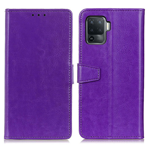 Funda de Cuero Cartera con Soporte Carcasa A06D para Oppo Reno5 F Morado