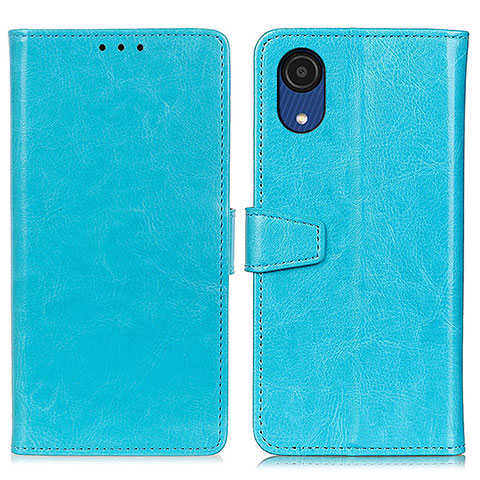 Funda de Cuero Cartera con Soporte Carcasa A06D para Samsung Galaxy A03 Core Azul Cielo