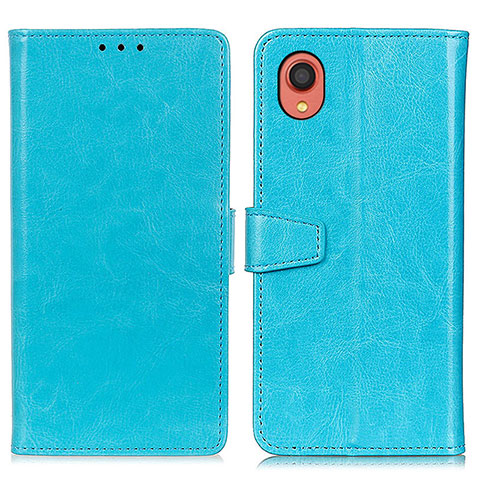 Funda de Cuero Cartera con Soporte Carcasa A06D para Samsung Galaxy A22 5G SC-56B Azul Cielo