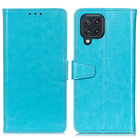 Funda de Cuero Cartera con Soporte Carcasa A06D para Samsung Galaxy M32 4G Azul Cielo