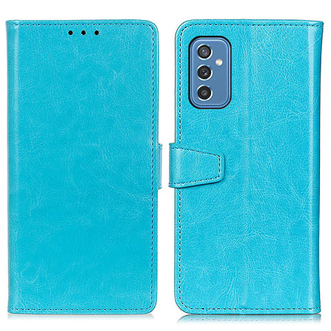 Funda de Cuero Cartera con Soporte Carcasa A06D para Samsung Galaxy M52 5G Azul Cielo