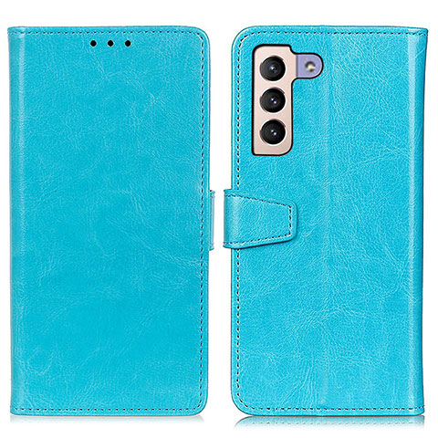 Funda de Cuero Cartera con Soporte Carcasa A06D para Samsung Galaxy S21 Plus 5G Azul Cielo