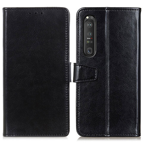 Funda de Cuero Cartera con Soporte Carcasa A06D para Sony Xperia 1 III Negro