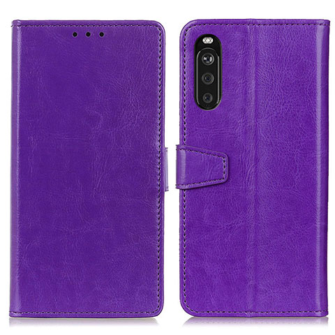 Funda de Cuero Cartera con Soporte Carcasa A06D para Sony Xperia 10 III Lite Morado