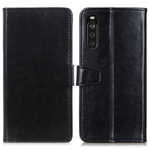 Funda de Cuero Cartera con Soporte Carcasa A06D para Sony Xperia 10 III Negro