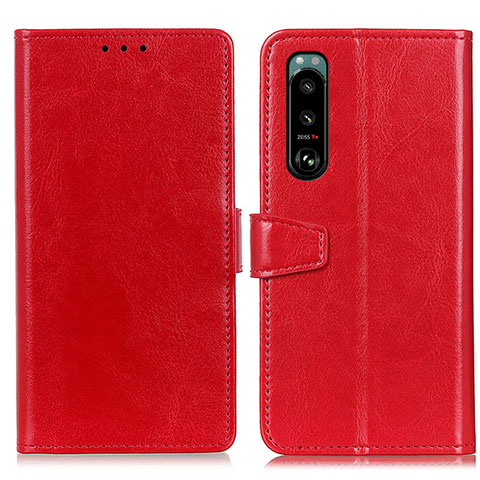 Funda de Cuero Cartera con Soporte Carcasa A06D para Sony Xperia 5 III Rojo