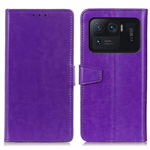 Funda de Cuero Cartera con Soporte Carcasa A06D para Xiaomi Mi 11 Ultra 5G Morado