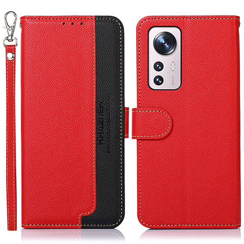 Funda de Cuero Cartera con Soporte Carcasa A06D para Xiaomi Mi 12 Lite 5G Rojo