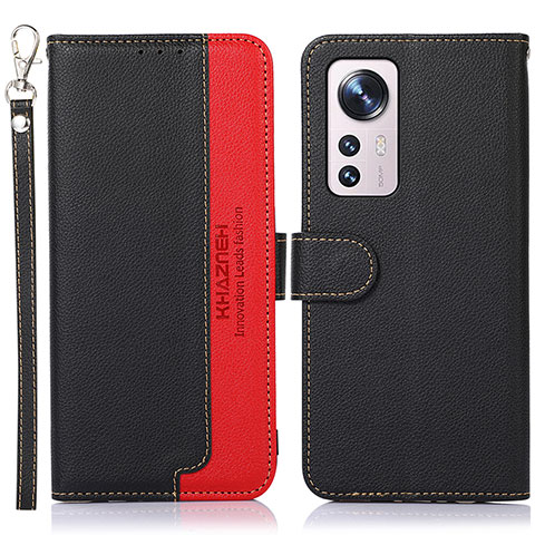 Funda de Cuero Cartera con Soporte Carcasa A06D para Xiaomi Mi 12S 5G Rojo y Negro