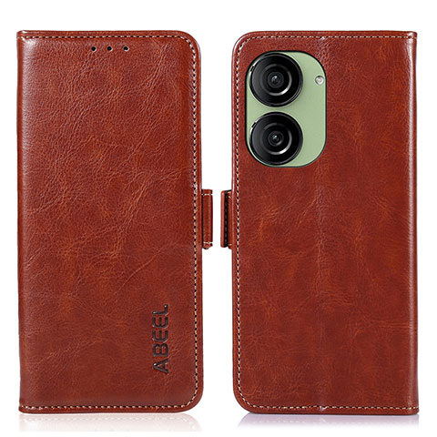 Funda de Cuero Cartera con Soporte Carcasa A07D para Asus ZenFone 10 Marron