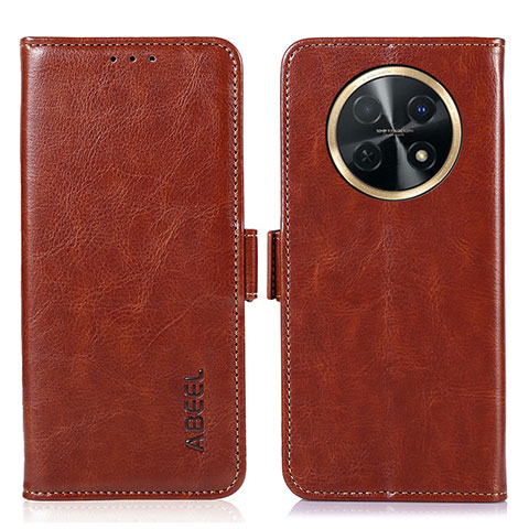 Funda de Cuero Cartera con Soporte Carcasa A07D para Huawei Nova Y91 Marron