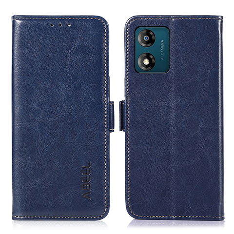 Funda de Cuero Cartera con Soporte Carcasa A07D para Motorola Moto E13 Azul