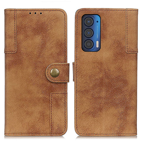 Funda de Cuero Cartera con Soporte Carcasa A07D para Motorola Moto Edge (2021) 5G Marron