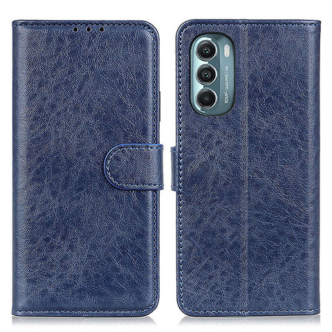 Funda de Cuero Cartera con Soporte Carcasa A07D para Motorola Moto G Stylus (2022) 4G Azul