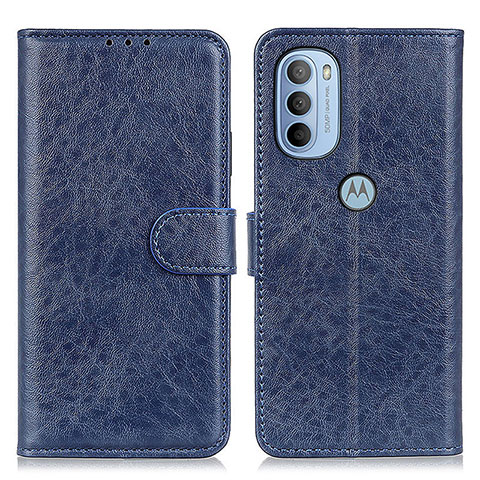 Funda de Cuero Cartera con Soporte Carcasa A07D para Motorola Moto G41 Azul