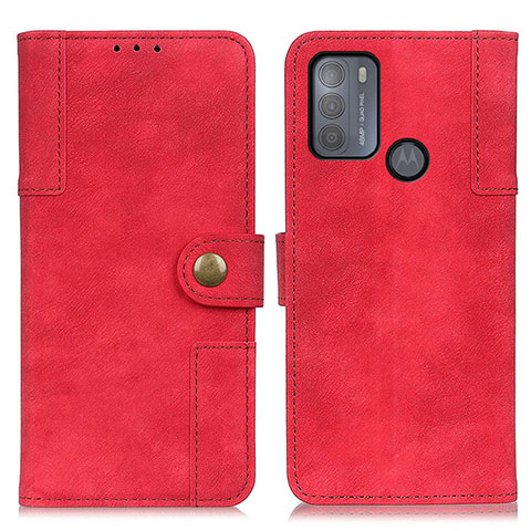 Funda de Cuero Cartera con Soporte Carcasa A07D para Motorola Moto G50 Rojo