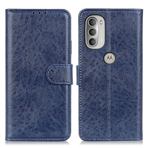 Funda de Cuero Cartera con Soporte Carcasa A07D para Motorola Moto G51 5G Azul