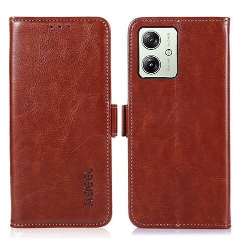 Funda de Cuero Cartera con Soporte Carcasa A07D para Motorola Moto G54 5G Marron