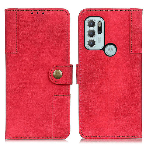 Funda de Cuero Cartera con Soporte Carcasa A07D para Motorola Moto G60s Rojo