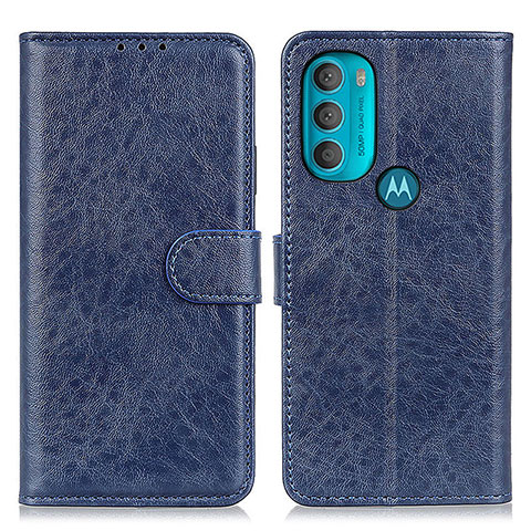 Funda de Cuero Cartera con Soporte Carcasa A07D para Motorola Moto G71 5G Azul