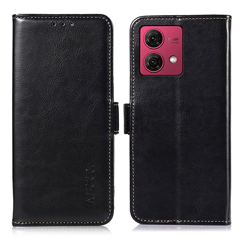 Funda de Cuero Cartera con Soporte Carcasa A07D para Motorola Moto G84 5G Negro