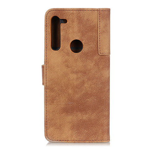 Funda de Cuero Cartera con Soporte Carcasa A07D para Motorola Moto One Fusion Plus Marron