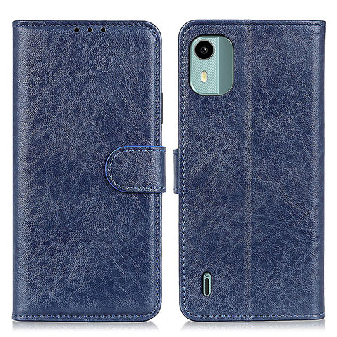 Funda de Cuero Cartera con Soporte Carcasa A07D para Nokia C12 Azul