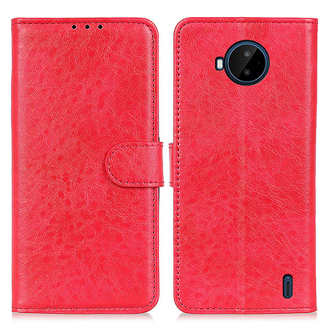 Funda de Cuero Cartera con Soporte Carcasa A07D para Nokia C20 Plus Rojo