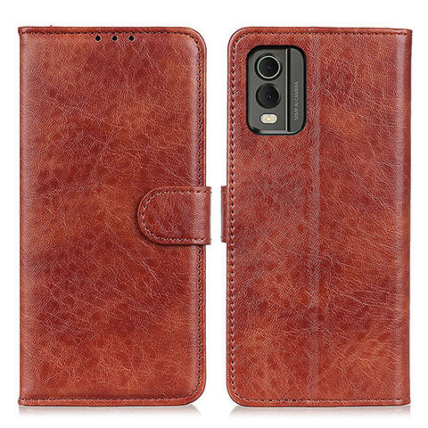 Funda de Cuero Cartera con Soporte Carcasa A07D para Nokia C210 Marron