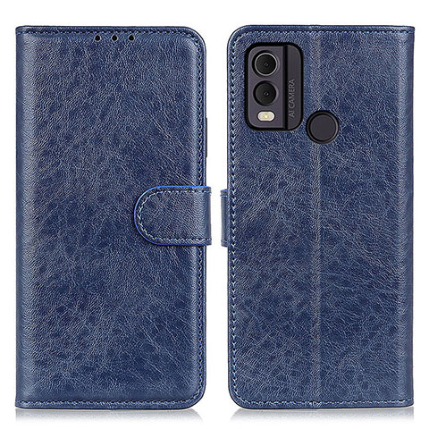 Funda de Cuero Cartera con Soporte Carcasa A07D para Nokia C22 Azul