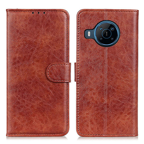 Funda de Cuero Cartera con Soporte Carcasa A07D para Nokia X100 5G Marron