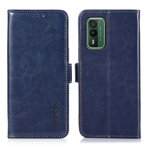 Funda de Cuero Cartera con Soporte Carcasa A07D para Nokia XR21 Azul