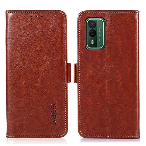 Funda de Cuero Cartera con Soporte Carcasa A07D para Nokia XR21 Marron