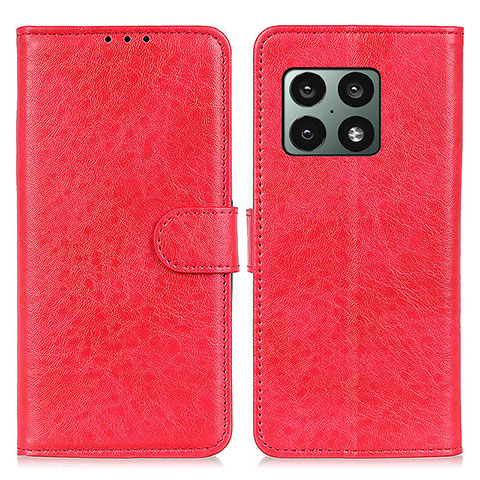 Funda de Cuero Cartera con Soporte Carcasa A07D para OnePlus 10 Pro 5G Rojo