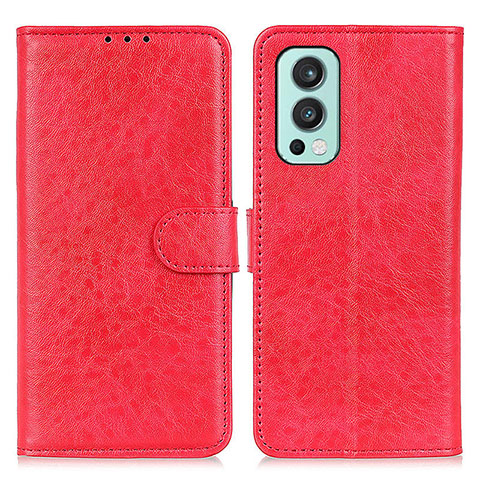 Funda de Cuero Cartera con Soporte Carcasa A07D para OnePlus Nord 2 5G Rojo