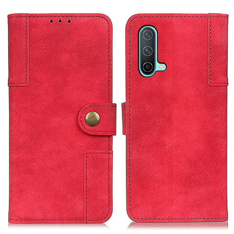 Funda de Cuero Cartera con Soporte Carcasa A07D para OnePlus Nord CE 5G Rojo