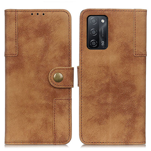 Funda de Cuero Cartera con Soporte Carcasa A07D para Oppo A53s 5G Marron