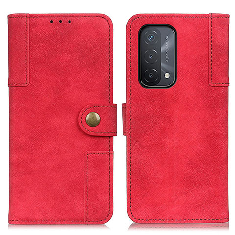 Funda de Cuero Cartera con Soporte Carcasa A07D para Oppo A74 5G Rojo