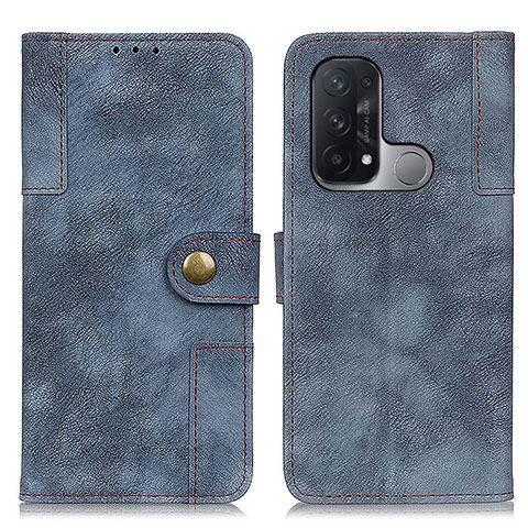 Funda de Cuero Cartera con Soporte Carcasa A07D para Oppo Reno5 A Azul