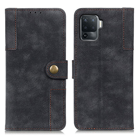 Funda de Cuero Cartera con Soporte Carcasa A07D para Oppo Reno5 F Negro