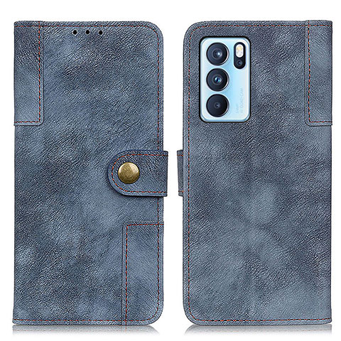 Funda de Cuero Cartera con Soporte Carcasa A07D para Oppo Reno6 Pro 5G India Azul