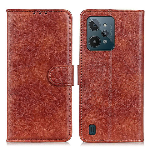 Funda de Cuero Cartera con Soporte Carcasa A07D para Realme C31 Marron